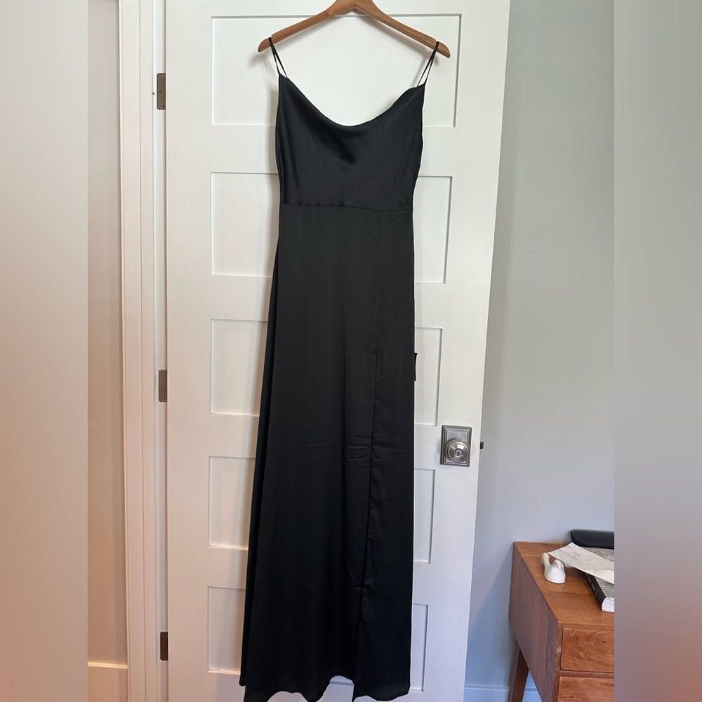 Lulus — satin cowl neck maxi dress